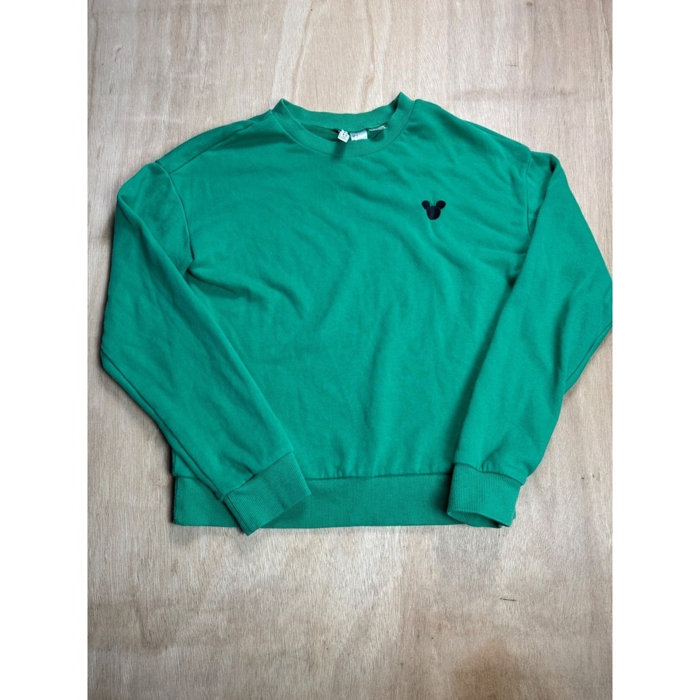 H&M Divided Disney Mickey‎ Mouse Green Sweatshirt Women's Size S